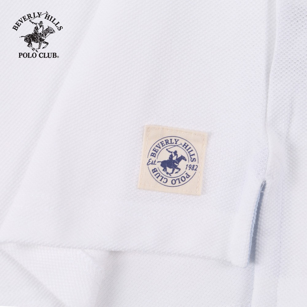 Áo polo ngắn tay BEVERLY HILLS POLO CLUB Slimfit màu trắng phối hoạ tiết - PMSSS20TL073