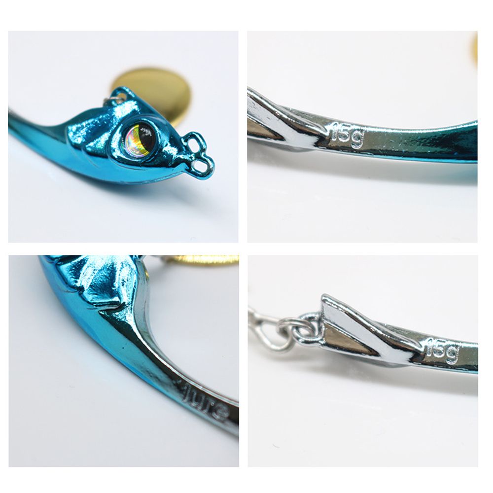 MUVAKO Mồi câu cá giả bằng kim loại cứng 10/15g có móc rung nhiều màu sắc