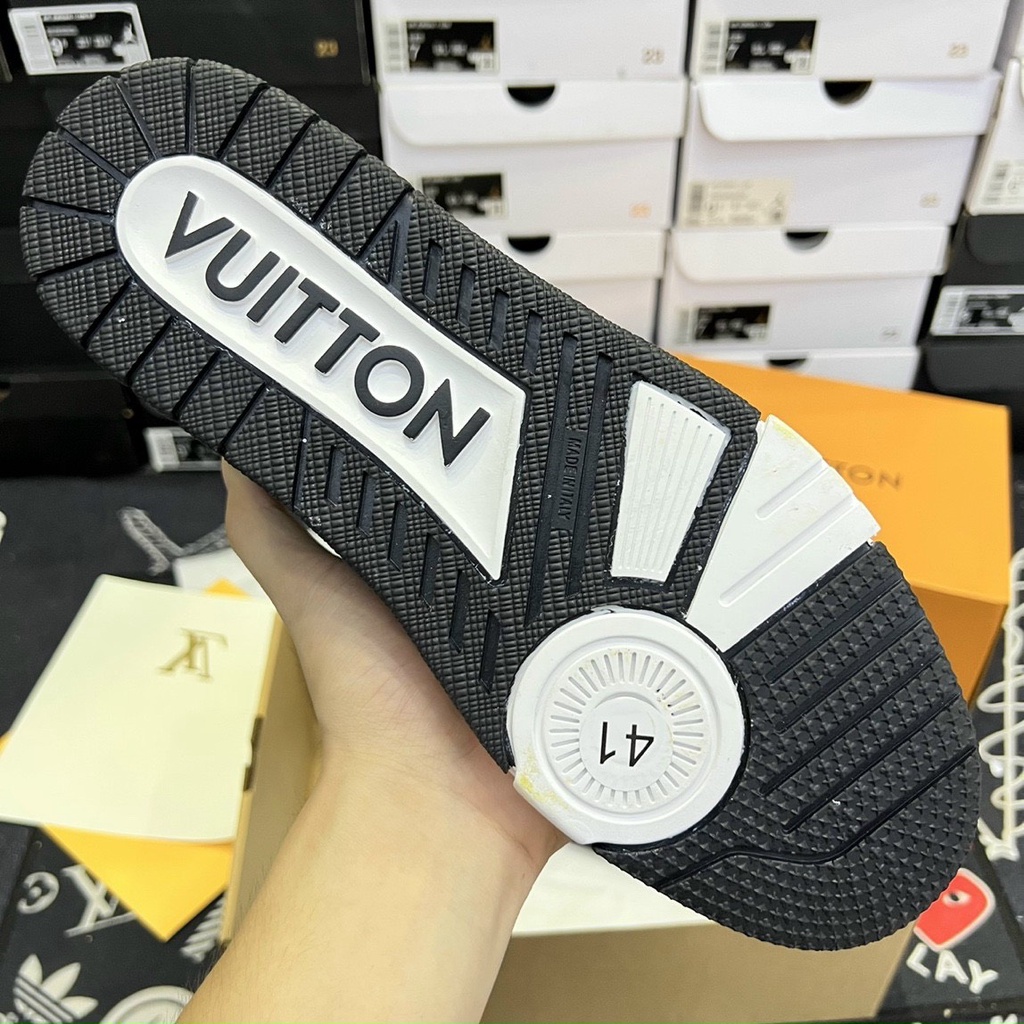 Giày LV đen trắng bản sc, giày louis vuitton đen trắng cao cấp. Full phụ kiện + ảnh thật.