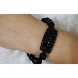 Vòng tay tỳ hưu đá obsidian