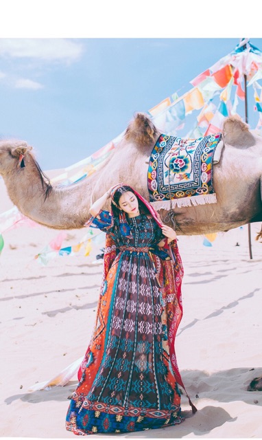 Khăn choàng thổ cẩm boho khăn choàng du lịch biển