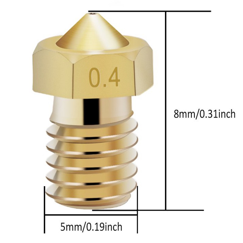 Bộ 14 Vòi Phun M6 0.4mm Cho Máy In 3d