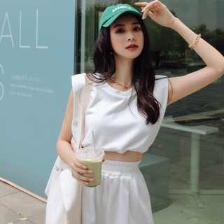 Áo không tay cổ tròn có đệm vai nữ Air Space Lady 2221821014