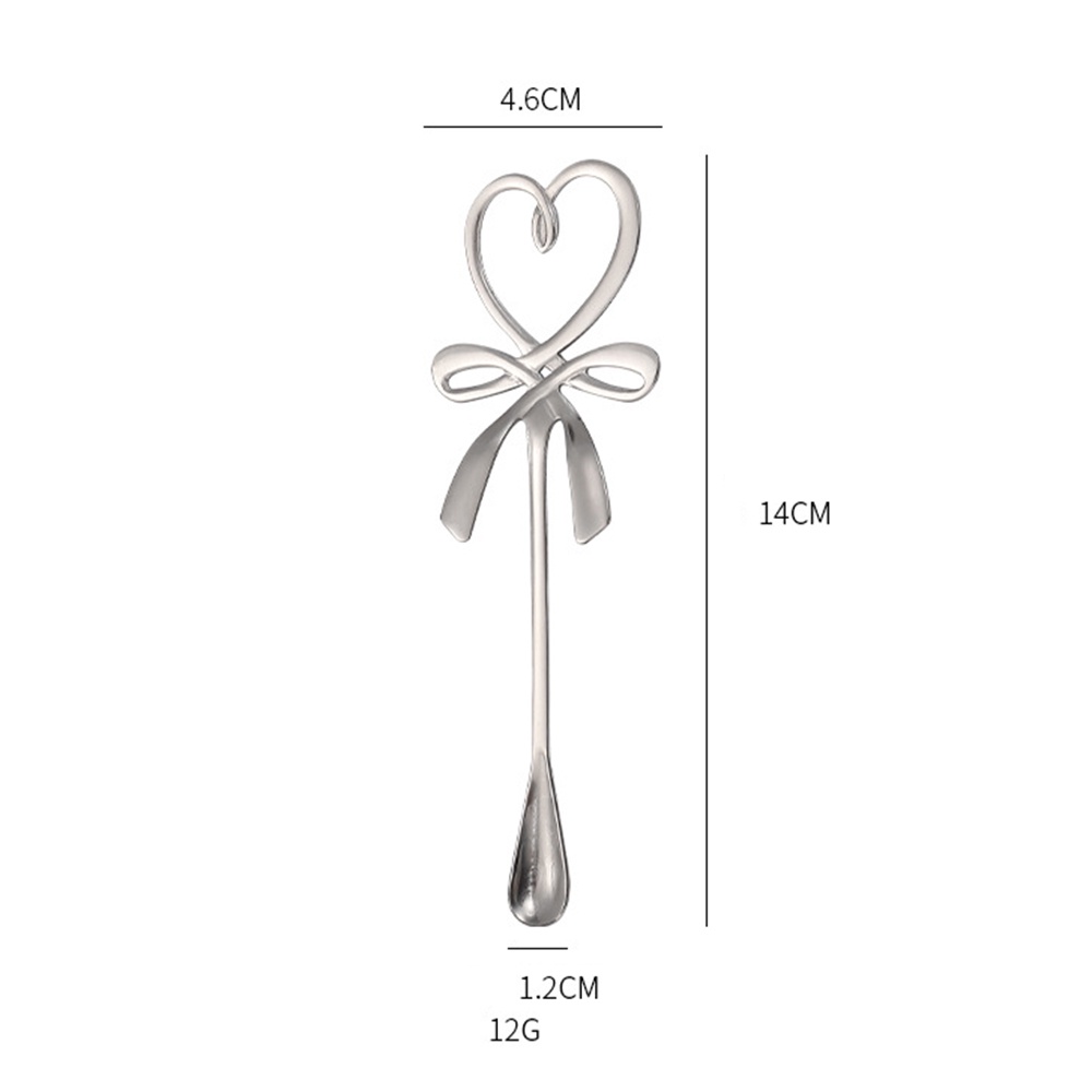 Muỗng Cà Phê Thép Không Gỉ Cán Dài Hình Nơ Sáng Tạo