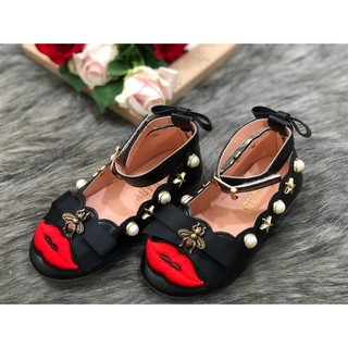 Giày Búp Bê Môi Xinh Màu Đen Cho Bé Gái