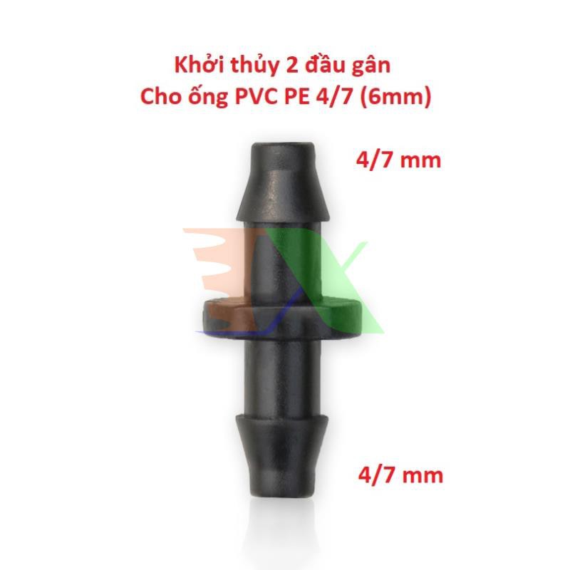 Khởi thủy 2 đầu gân 4/7 6 mm TKG2.47, Nối thẳng cho ống PE, LDPE, HDPE, PVC Φ4/7