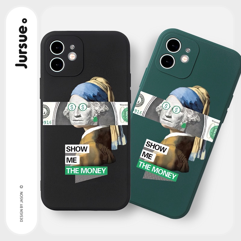 Ốp lưng JURSUE mềm chống bẩn hình độc lạ cho iPhone 13 12 11 Pro Max SE 2020 X XR XS 8 7 ip 6S 6 Plus Y2040