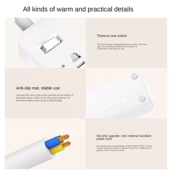 Ổ cắm điện tích hợp sạc nhanh 20w 2A1C Xiaomi XMCXB05QM BHR5094CN Power Strip