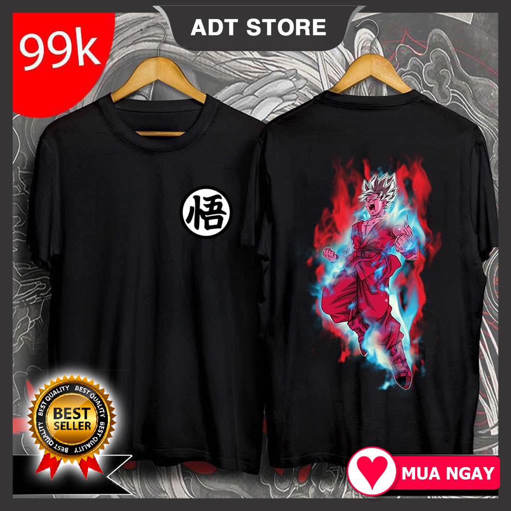 Top 4 Áo Thun In Hình GoKu Super Saiyan "7 Viên Ngọc Rồng" Dragon Ball Mẫu Đen Cực Chất độc đẹp giá rẻ