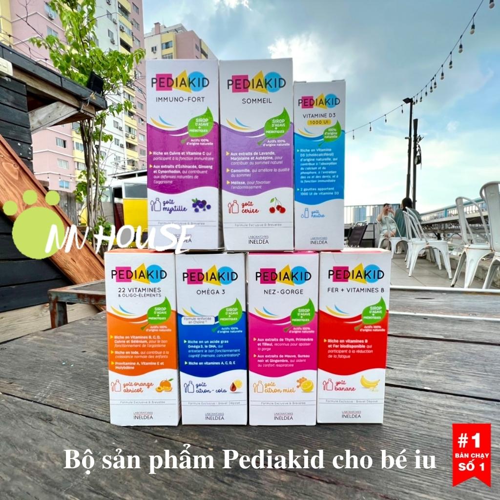 Pediakid 22 vitamin tổng hợp tăng sức đề kháng cho bé, omega 3 dha, ngủ ngon, vitamin d3, b,  sắt siro multivitamin kids