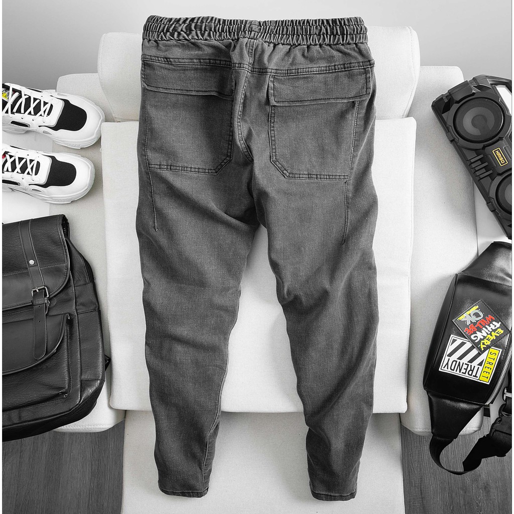 Quần JEAN cạp chun kết hợp cùng dây rút form baggy QJ582 | BigBuy360 - bigbuy360.vn