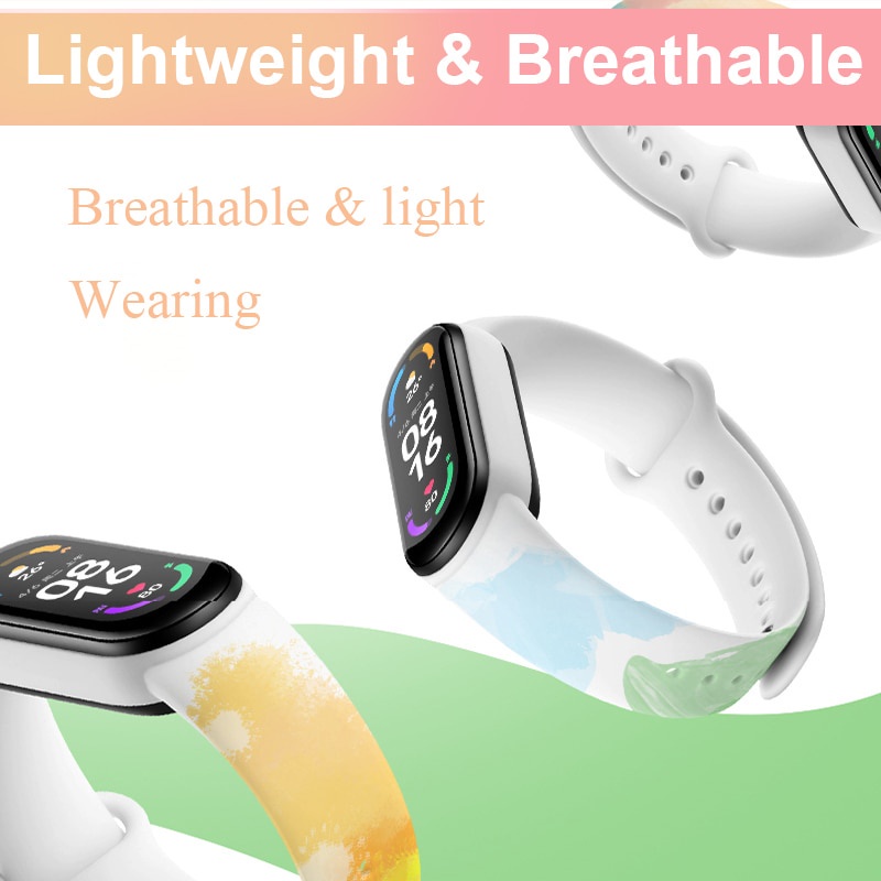 1 Dây Đeo Thay Thế Chất Liệu Silicon Màu Nước Cho Xiaomi Mi Band 5 6