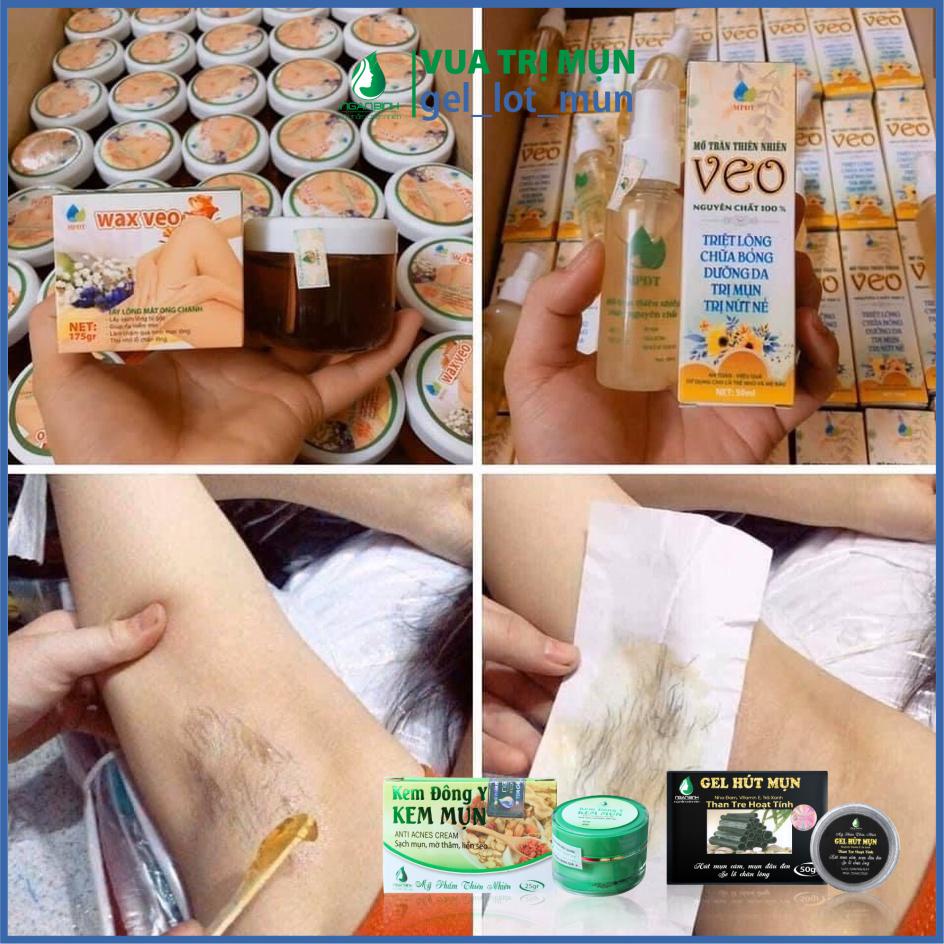 ( CHÍNH HÃNG ) WAX LÔNG VEO Tẩy sạch MỌI VÙNG Lông + TẶNG kèm giấy wax và que gạt ( Triệt lông Vĩnh viễn) mới.