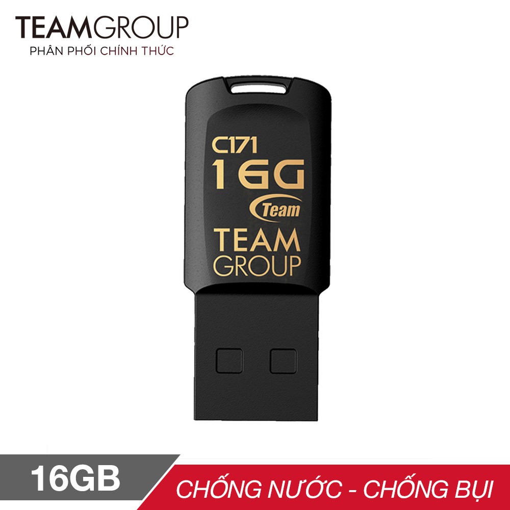 USB Team Group C171 16GB chống nước Taiwan (Đen) - Hãng phân phối chính thức