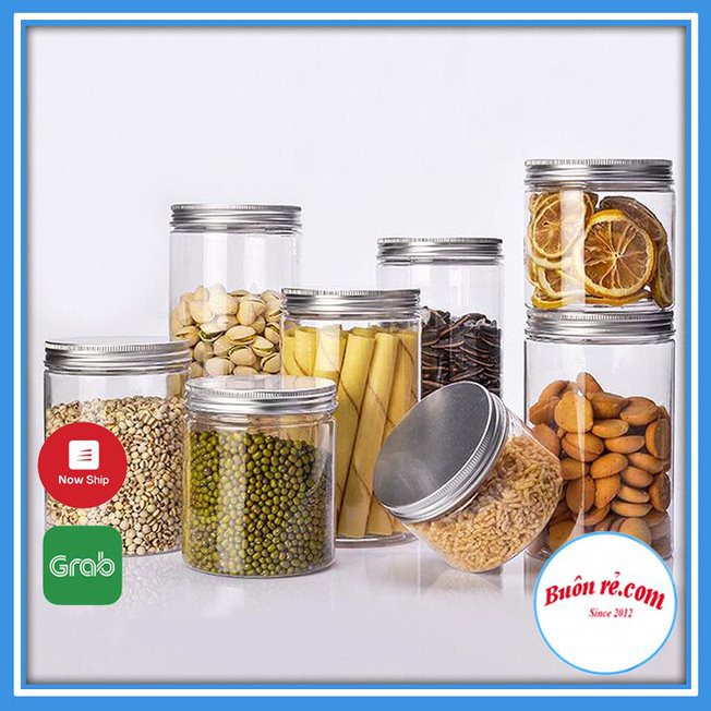 Hũ nhựa PET nắp thiếc – Hộp nhựa đựng hạt khô nhiều kích thước 01443