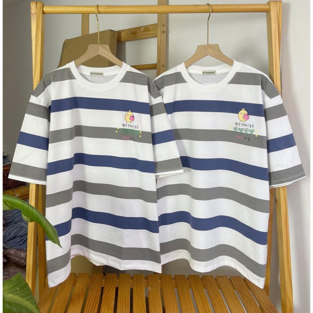 Áo thun tay lỡ kẻ sọc Unisex MH.Fashion Áo phông kẻ ngang chất liệu Cotton co dãn 4 chiều cho cả nam và nữ . ️🥇