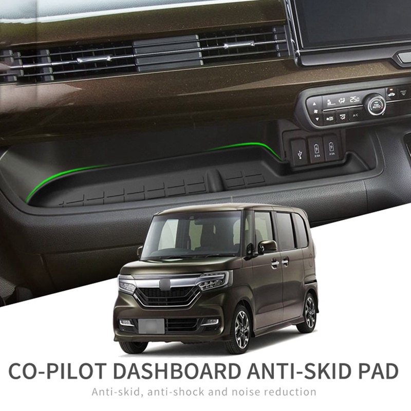 Tấm lót ly chống trượt bên trong nội thất màu đen Tấm lót ly cho Honda N-BOX NBOX JF3 JF4 2017 ' Tấm lót lưu trữ điều khiển trung tâm