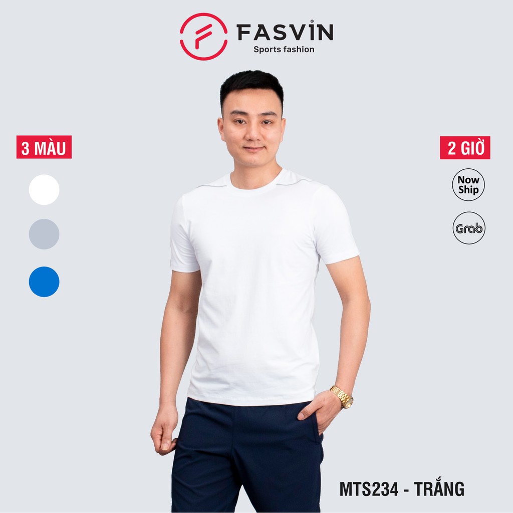Áo thun nam cổ tròn Fasvin TS20234.HN vải cotton mềm mịn thoáng mát không bai không xù, bền màu | BigBuy360 - bigbuy360.vn