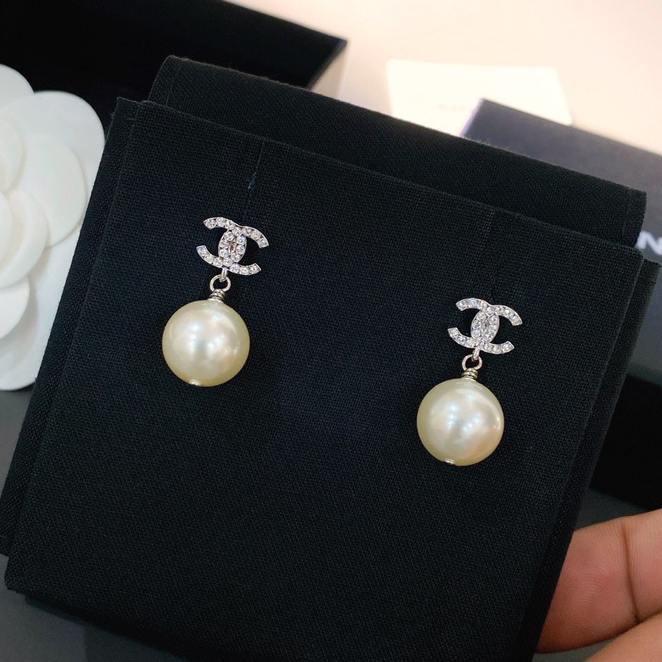 Mới Bông Tai Mạ Bạc 925 Hình Chữ C Đính Đá Thời Trang