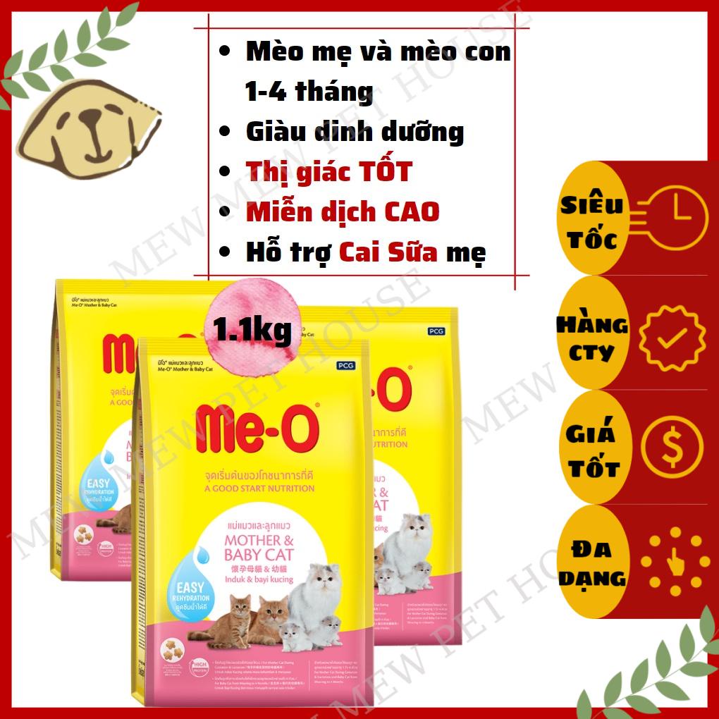 Hạt Cho Mèo Mẹ Mang Thai Và Cho Con Bú Me-O Mother And Baby Cat Gói 1.1kg
