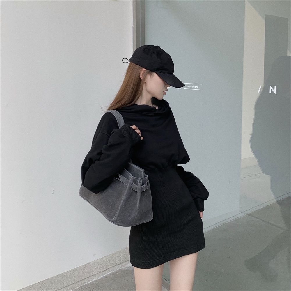 Đầm sweater Perty có mũ trùm dáng ôm thời trang cho nữ