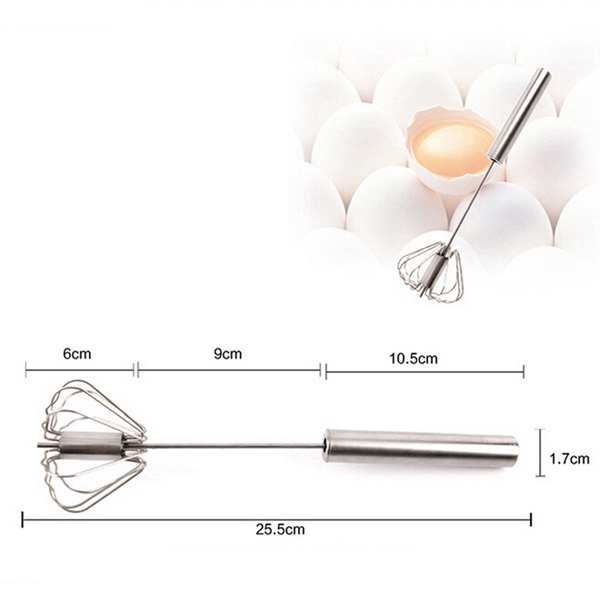Push Rotation Auto Hand Whisk Mixer Egg Beater Cream Frother Dressings Blender Bakeware