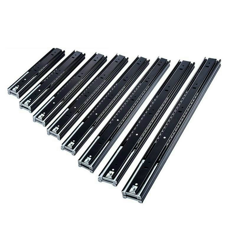 Ray trượt ngăn kéo 3 tầng giảm chấn sơn tĩnh điện, Thanh trượt hốc tủ kéo