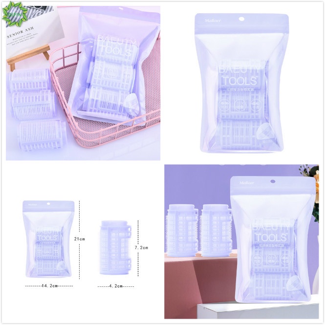 (Hàng Mới Về) Bộ 3 Dụng Cụ Uốn Tóc Tạo Kiểu Diy Màu Tím Tiện Dụng