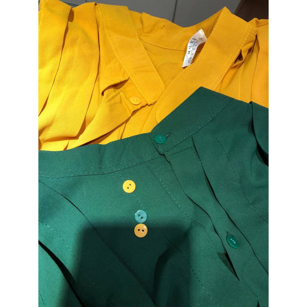 VÁY BẦU SUÔNG DÁNG THỜI TRANG, ĐẦM BẦU CÔNG SỞ CỔ TRỤ TAY CÁNH SEN HÀNG NÚT GIỮA SANG CHẢNH