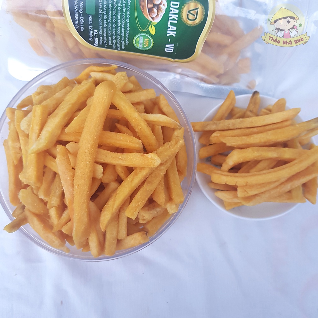 Khoai lang vàng sấy sợi giòn tan không đường không chất bảo quản 250/500g - Đồ ăn tết ăn vặt ngon
