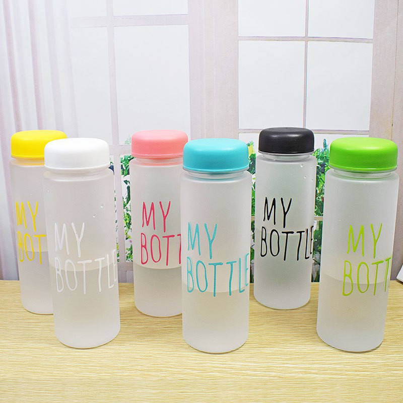 MOLAMGO  Korea My Bottle Portable Plastic Cup Frosted Water Bottle with Cover Large Capacity Leakproof Plastic Cup 500ML