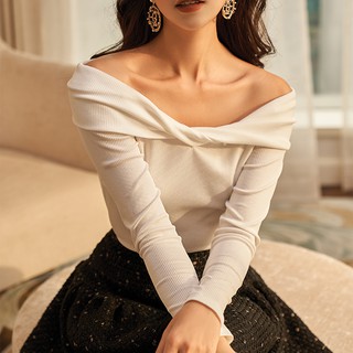 OLV - Áo dài tay Off Shoulder Top in White