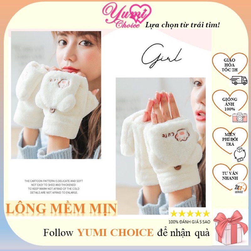 Găng tay lông mềm 💥Mẫu xinh hot💥 Găng tay ấm hình thú siêu dễ thương cho các bạn nữ