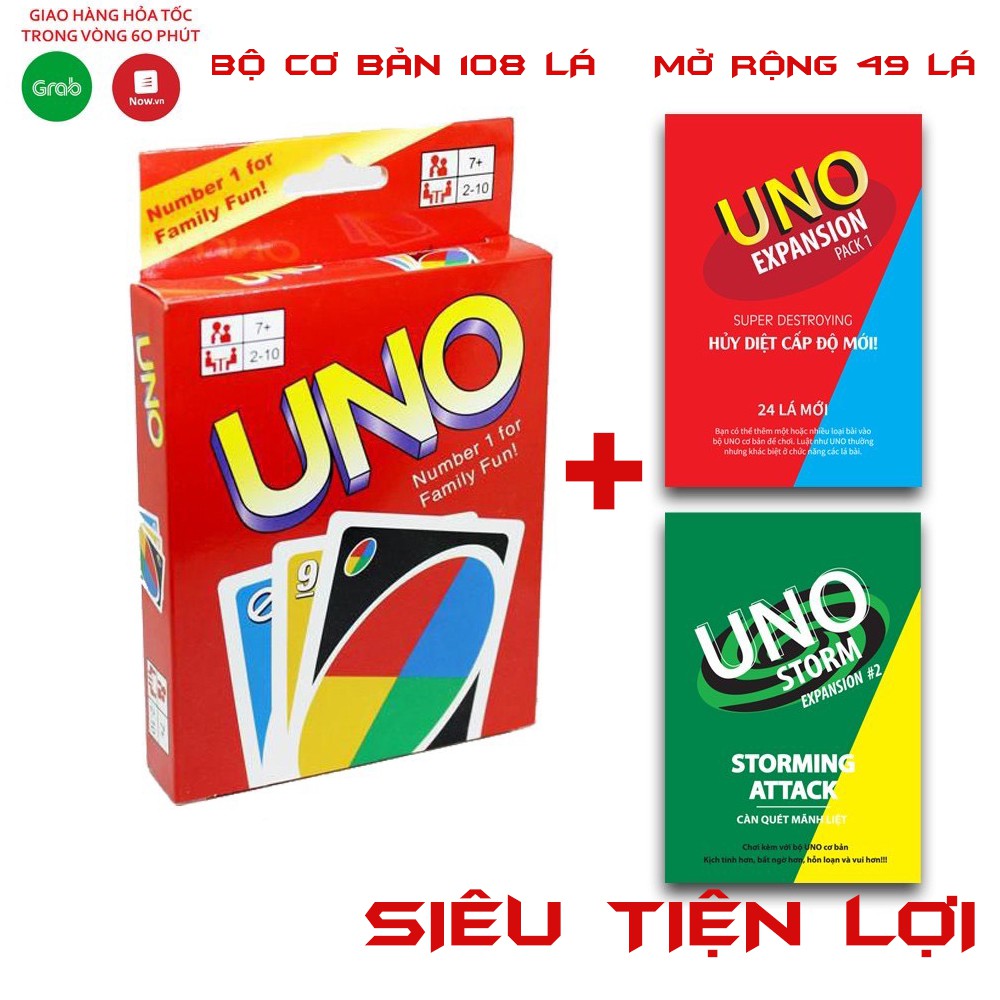 [FREESHIP ĐƠN 50K]COMBO UNÔ Cơ bản 108 lá+ bản mở rộng 49 lá siêu hấp dẫn