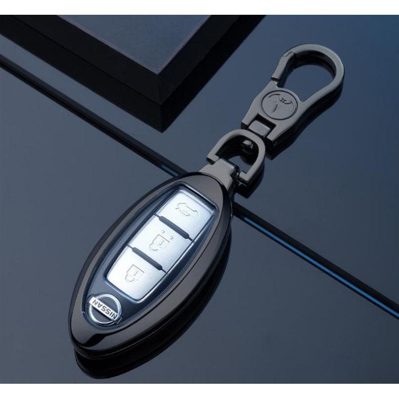 Ốp chìa khóa inox có lót bọc silicon dành cho xe Nissan Xtrail, navara-mẫu M02