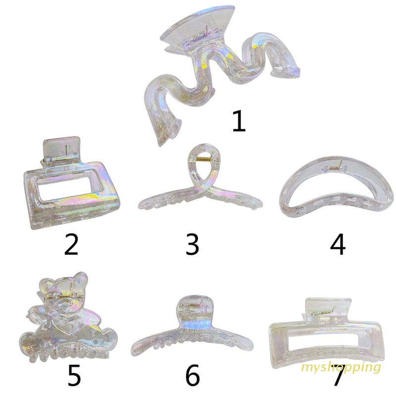 Kẹp tóc càng cua bằng resin chống trượt kiểu dáng hình học ngọt ngào thời trang