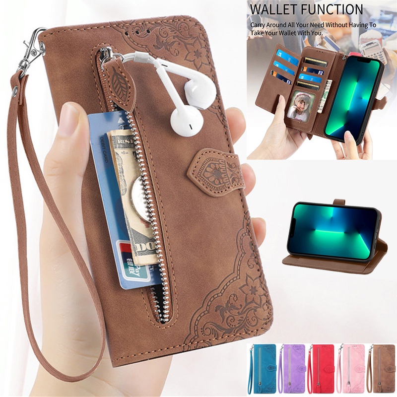 Bao Da Điện Thoại Nắp Lật Khóa Nam Châm Hình Hoa Cho VIVO Y30 Y31S Y33S Y21 Y21S Y20 Y20T Y20i Y19 Y17