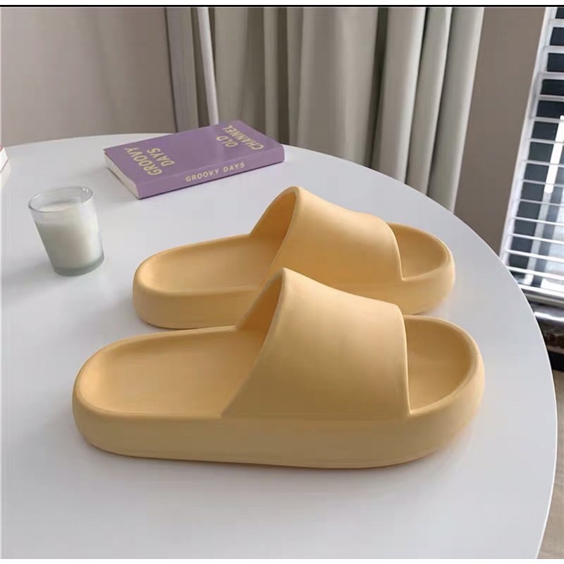 Dép bánh mì cute, dép quai ngang nam nữ đế 3,5cm, dép trơn cute Mã 16