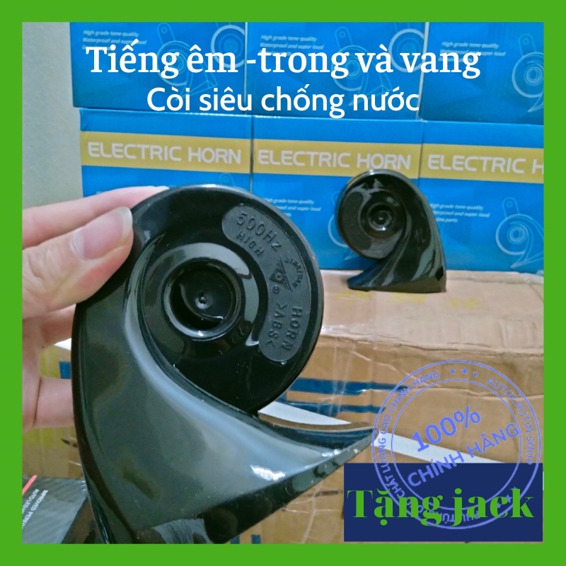 Bộ còi(kèn) sên ôtô, xe máy chính hãng chống nước Electric Horn tiếng rất êm,trong và vang