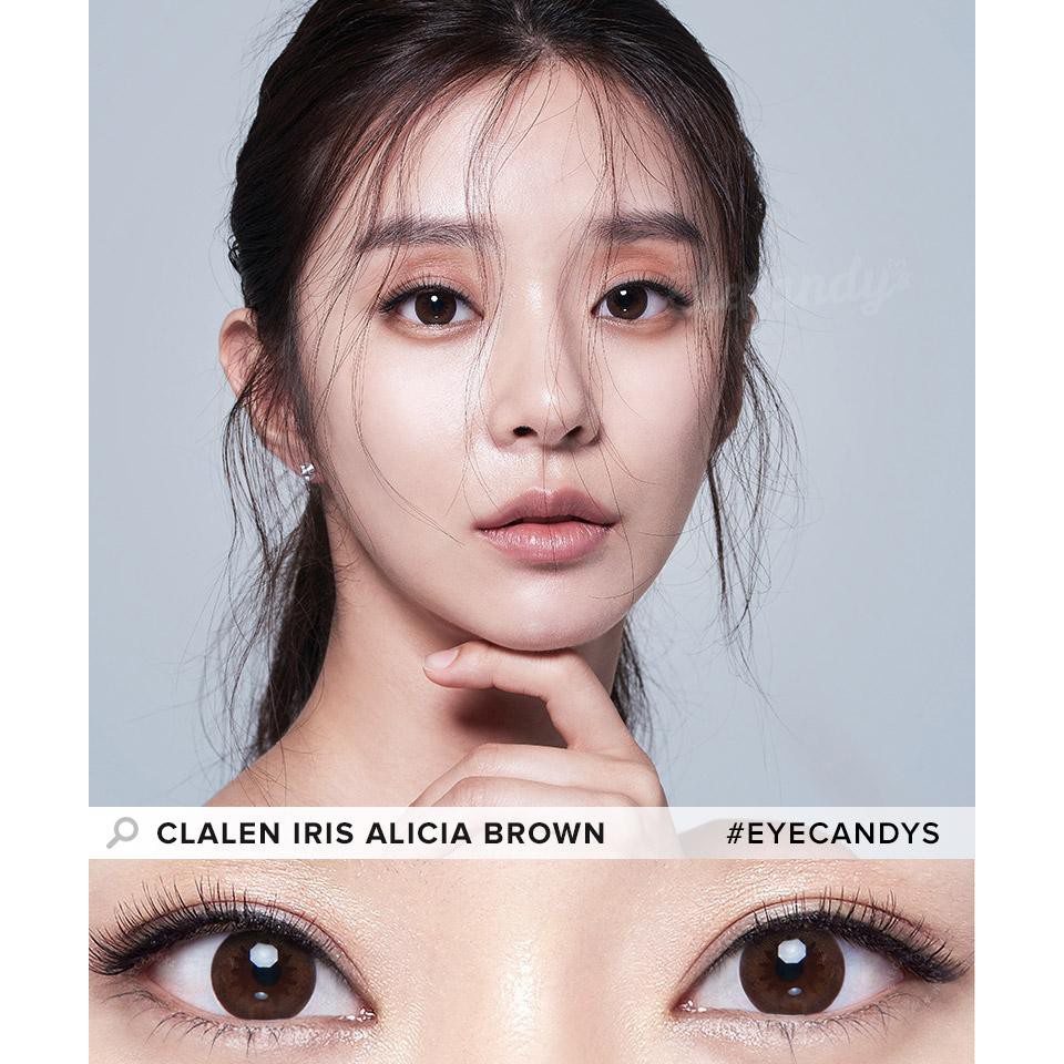 [Sử Dụng 1 Ngày] Kính Áp Tròng Hàn Quốc Clalen Iris Màu Alicia Brown [độ từ -0,00 → -10,00]