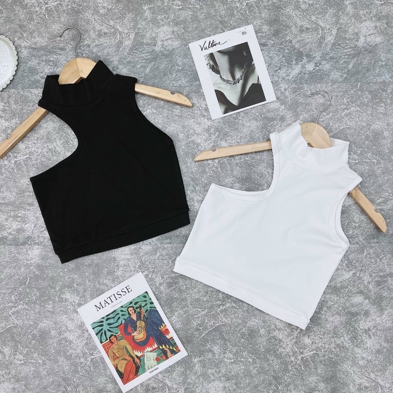 [Ảnh Thật] ÁO BALO CỔ CAO ÔM BODY CHIZISHOP KHOÉT LỆCH CÁ TÍNH CRT52