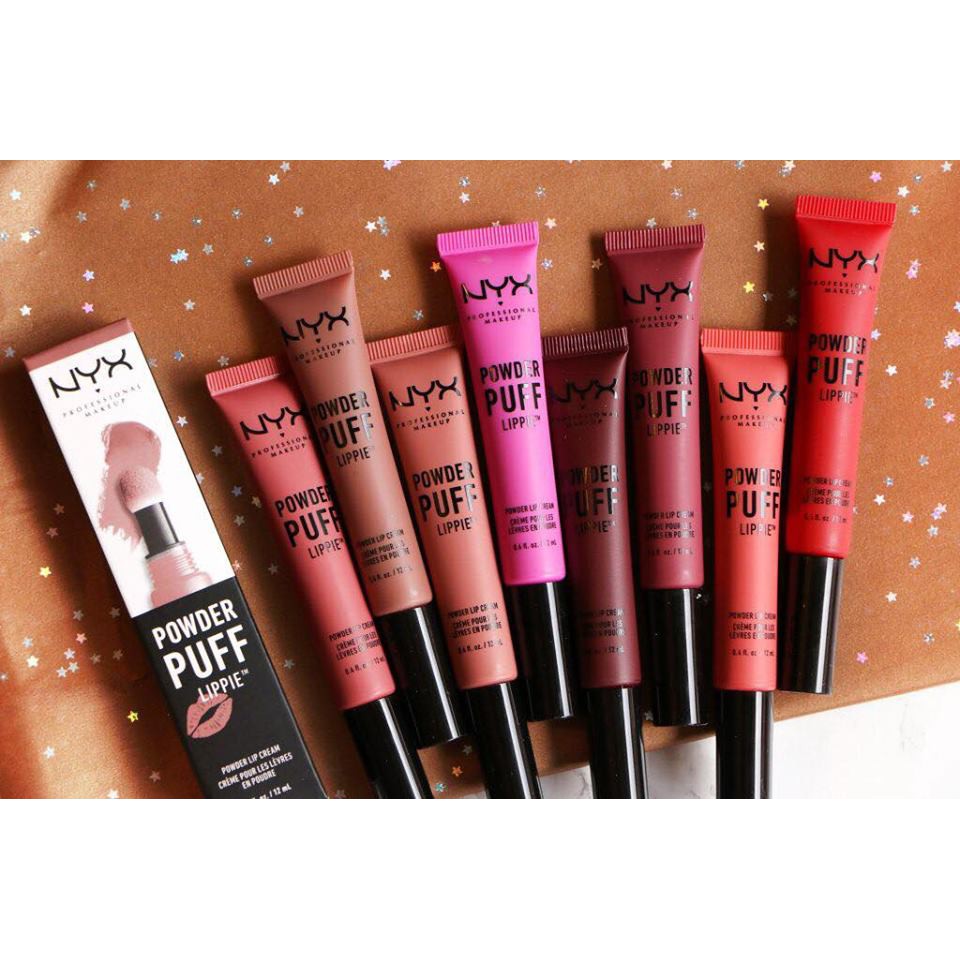 Son kem NYX Professional Makeup Powder Puff Lippie Powder Lip Cream nhiều màu lựa chọn