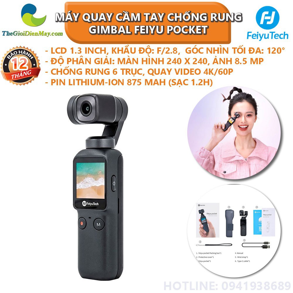 [SaleOff] Máy quay cầm tay chống rung Gimbal Feiyu Pocket - Bảo hành 12 tháng - Shop Thế Giới Điện Máy .