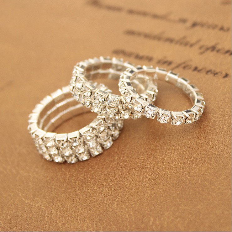 Korean Flash Diamond Finger Ring Fashion Silver Ring