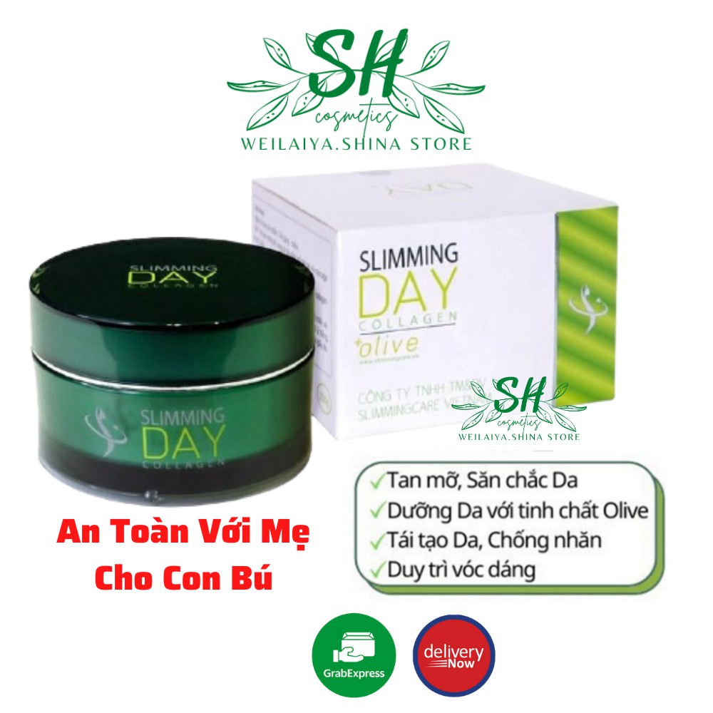 Kem Tan Mỡ Bụng Slimming Day Collagen/Gel Giảm Mỡ Bụng Siết Eo Mờ Thâm Rạn Nhanh An Toàn Cho Mẹ Sau Sinh Và Cho Con Bú