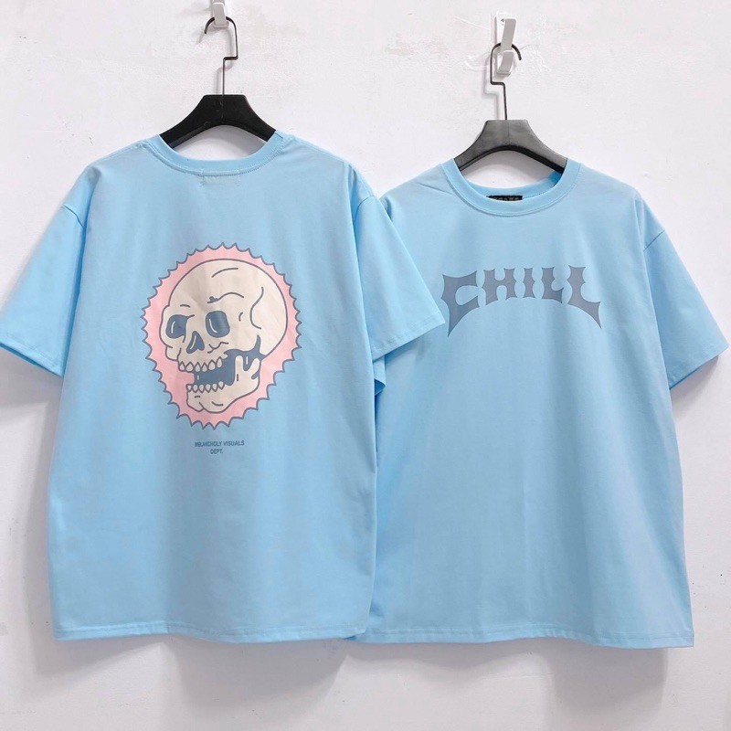 Áo thun cổ tròn tay lỡ unisex HOMIES in hình CHILL