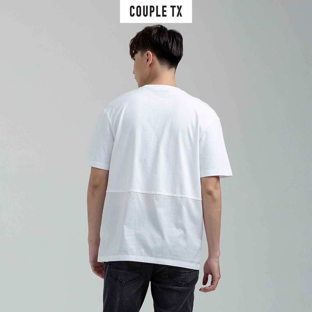 Áo Thun Nam Couple TX Phối Dù Nửa Thân MTS 1164
