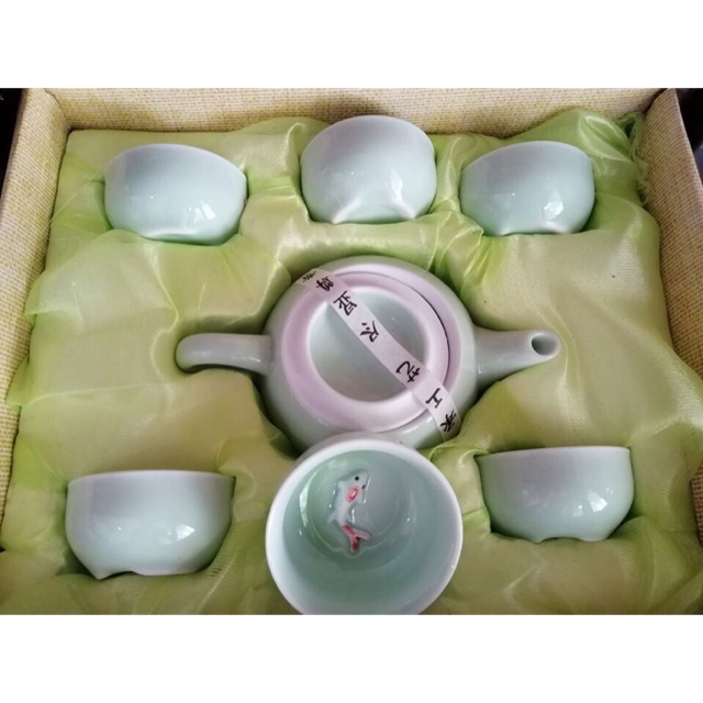 Bộ ấm chén cá 3d