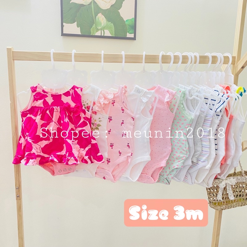 Bộ liền thân mẫu 2 dây ba lỗ cánh tiên LỖI NHỎ cho bé gái mùa hè xinh xắn mềm mát (3m: 4-5kg)