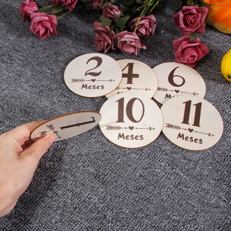 Bộ 6 Tấm Thẻ Ghi Chú Đánh Dấu Cột Mốc Phát Triển Theo Tháng Cho Bé Sơ Sinh